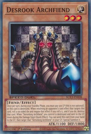 Desrook Archfiend (SGX3-ENE08) - Speed Duel GX: Duelists of Shadows 1st Edition - Premium Yugioh Single from Konami - Just $0.24! Shop now at Game Crave Tournament Store
