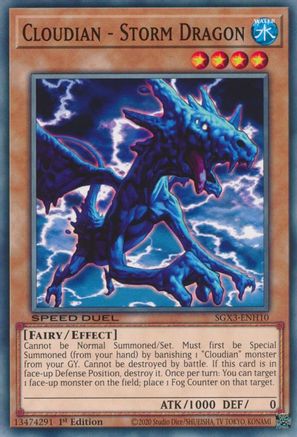 Cloudian - Storm Dragon (SGX3-ENH10) - Speed Duel GX: Duelists of Shadows 1st Edition - Premium Yugioh Single from Konami - Just $0.23! Shop now at Game Crave Tournament Store