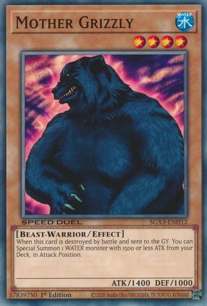 Mother Grizzly (SGX3-ENH12) - Speed Duel GX: Duelists of Shadows 1st Edition - Premium Yugioh Single from Konami - Just $0.25! Shop now at Game Crave Tournament Store