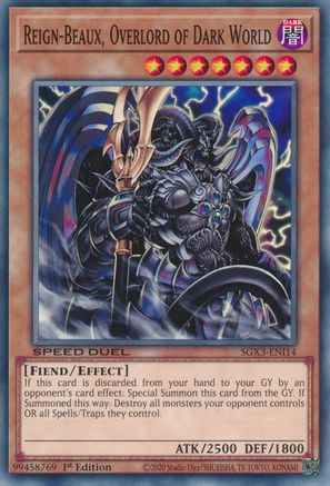 Reign-Beaux, Overlord of Dark World (SGX3-ENI14) - Speed Duel GX: Duelists of Shadows 1st Edition - Premium Yugioh Single from Konami - Just $0.25! Shop now at Game Crave Tournament Store