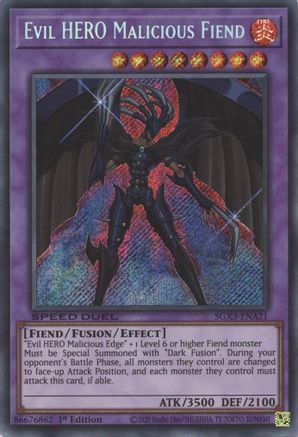 Evil HERO Malicious Fiend (Secret Rare) (SGX3-ENA21) - Speed Duel GX: Duelists of Shadows 1st Edition - Premium Yugioh Single from Konami - Just $2.19! Shop now at Game Crave Tournament Store