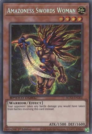 Amazoness Swords Woman (Secret Rare) (SGX3-END02) - Speed Duel GX: Duelists of Shadows 1st Edition - Premium Yugioh Single from Konami - Just $1.66! Shop now at Game Crave Tournament Store