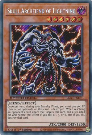 Skull Archfiend of Lightning (Secret Rare) (SGX3-ENE01) - Speed Duel GX: Duelists of Shadows 1st Edition - Premium Yugioh Single from Konami - Just $0.75! Shop now at Game Crave Tournament Store
