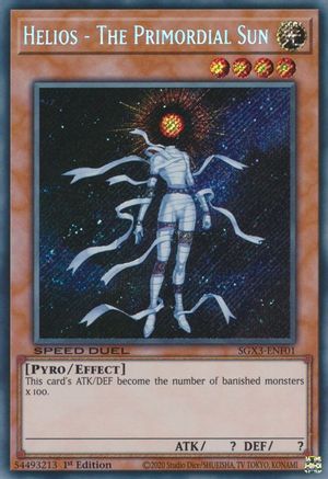 Helios - The Primordial Sun (Secret Rare) (SGX3-ENF01) - Speed Duel GX: Duelists of Shadows 1st Edition - Premium Yugioh Single from Konami - Just $0.45! Shop now at Game Crave Tournament Store