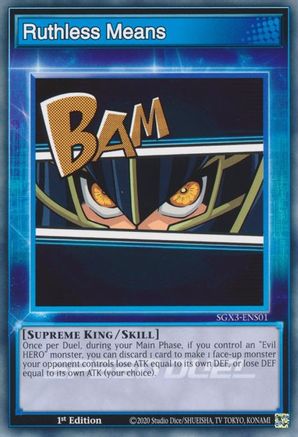 Ruthless Means (SGX3-ENS01) - Speed Duel GX: Duelists of Shadows 1st Edition - Premium Yugioh Single from Konami - Just $0.25! Shop now at Game Crave Tournament Store