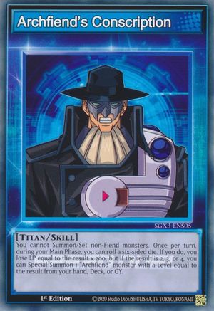 Archfiend's Conscription (SGX3-ENS05) - Speed Duel GX: Duelists of Shadows 1st Edition - Premium Yugioh Single from Konami - Just $0.23! Shop now at Game Crave Tournament Store