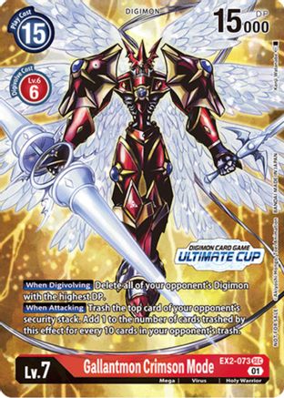 Gallantmon Crimson Mode (Ultimate Cup) (EX2-073) - Digital Hazard - Premium Digimon Single from Bandai - Just $2660! Shop now at Game Crave Tournament Store