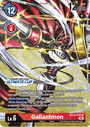 Gallantmon (Ultimate Cup) (BT12-018) - Across Time - Premium Digimon Single from Bandai - Just $228! Shop now at Game Crave Tournament Store