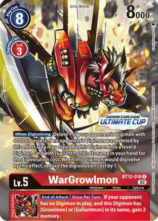 WarGrowlmon (Ultimate Cup) (BT12-016) - Across Time - Premium Digimon Single from Bandai - Just $125.42! Shop now at Game Crave Tournament Store