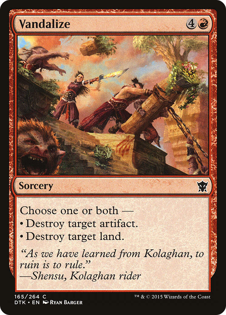 Vandalize (DTK-165) - Dragons of Tarkir - Premium MTG Single from Wizards of the Coast - Just $0.25! Shop now at Game Crave Tournament Store