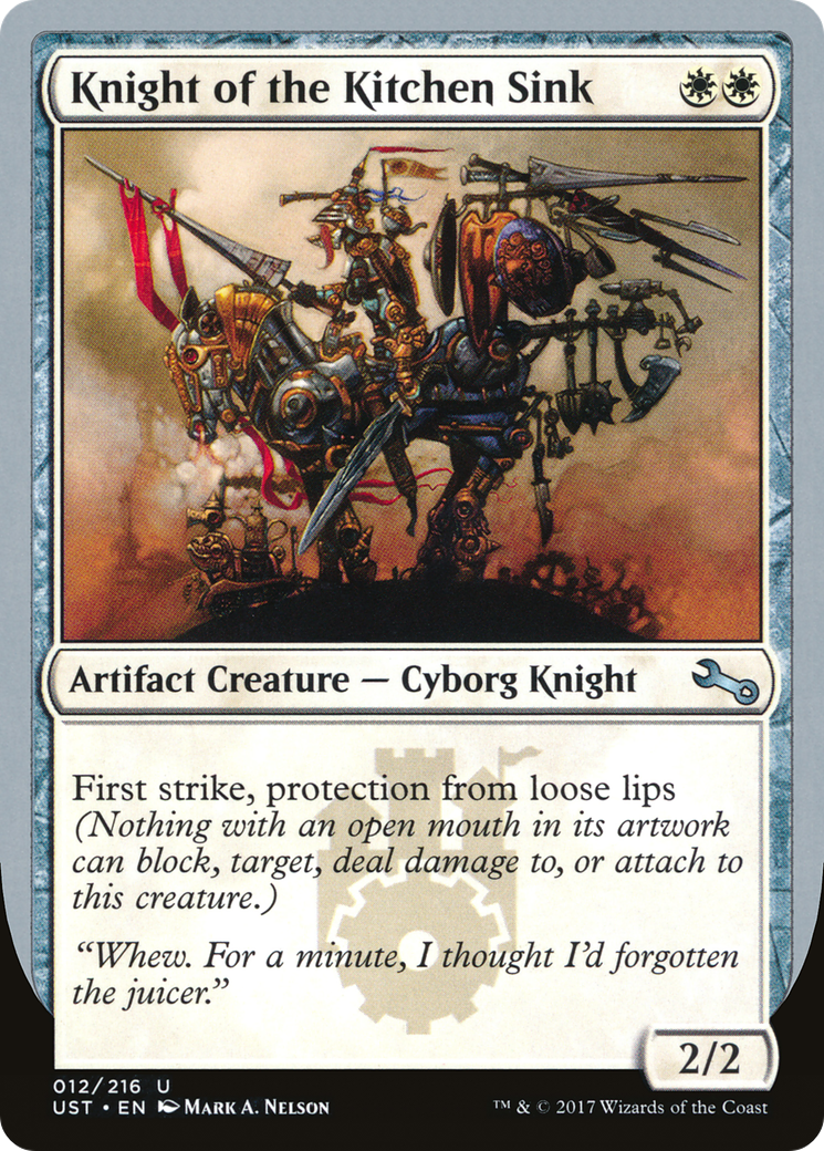 Knight of the Kitchen Sink (UST-12C) - Unstable Foil - Premium MTG Single from Wizards of the Coast - Just $7.19! Shop now at Game Crave Tournament Store