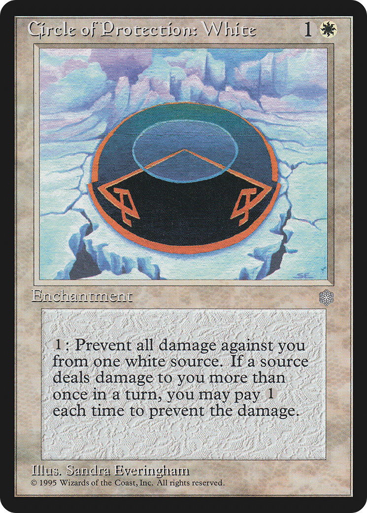 Circle of Protection: White (ICE-016) - Ice Age - Premium MTG Single from Wizards of the Coast - Just $0.25! Shop now at Game Crave Tournament Store