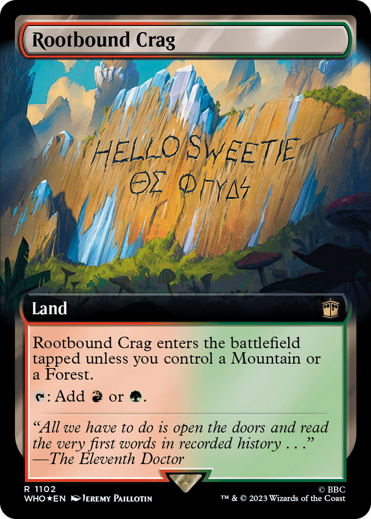 Rootbound Crag (WHO-1102) - Doctor Who: (Extended Art) Foil - Premium MTG Single from Wizards of the Coast - Just $0.74! Shop now at Game Crave Tournament Store
