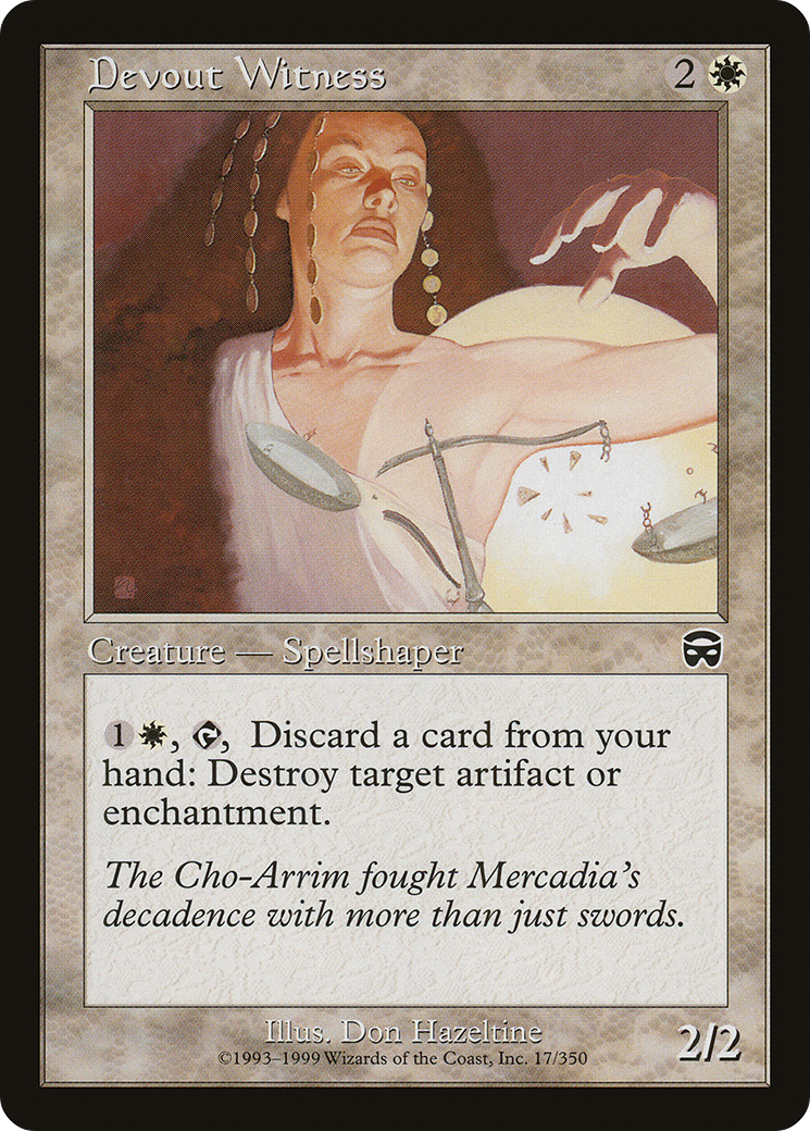 Devout Witness (MMQ-017) - Mercadian Masques - Premium MTG Single from Wizards of the Coast - Just $0.25! Shop now at Game Crave Tournament Store