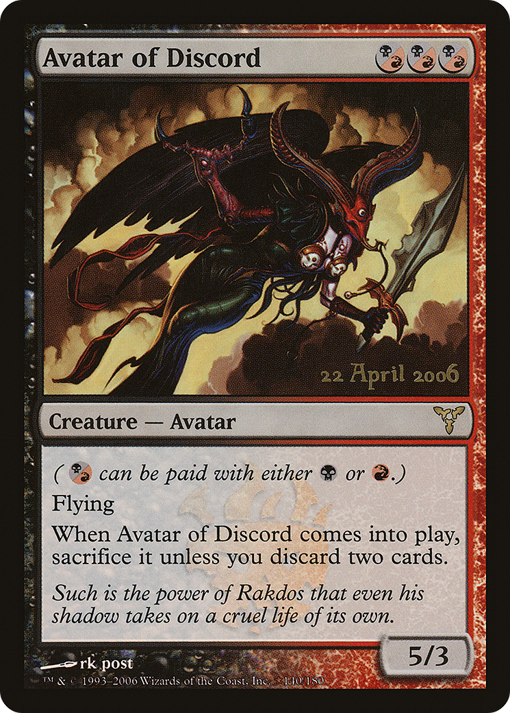 Avatar of Discord (PDIS-140★) - Dissension Promos Foil - Premium MTG Single from Wizards of the Coast - Just $0.08! Shop now at Game Crave Tournament Store