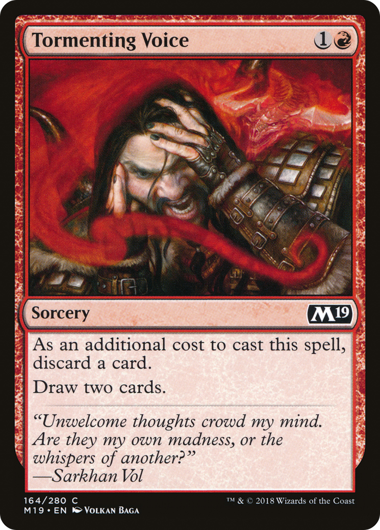 Tormenting Voice (M19-164) - Core Set 2019 - Premium MTG Single from Wizards of the Coast - Just $0.08! Shop now at Game Crave Tournament Store