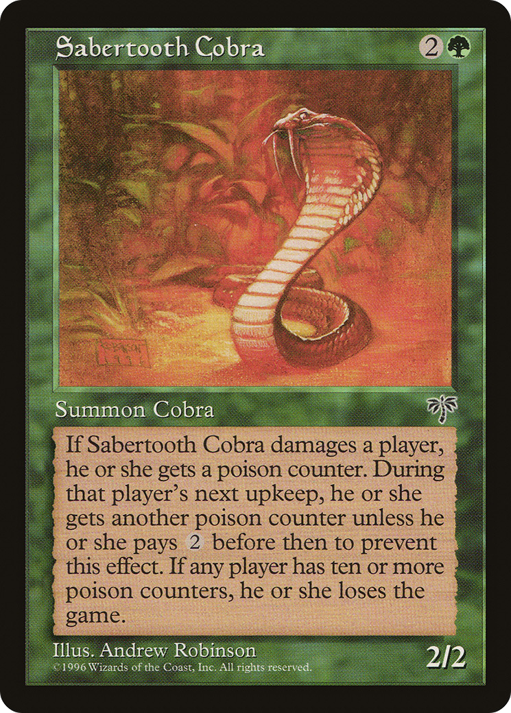 Sabertooth Cobra (MIR-238) - Mirage - Premium MTG Single from Wizards of the Coast - Just $0.08! Shop now at Game Crave Tournament Store