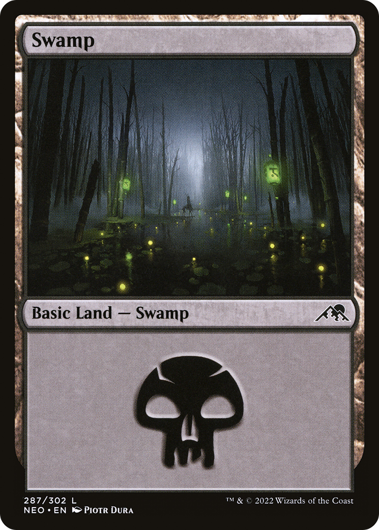 Swamp (NEO-287) - Kamigawa: Neon Dynasty - Premium MTG Single from Wizards of the Coast - Just $0.08! Shop now at Game Crave Tournament Store