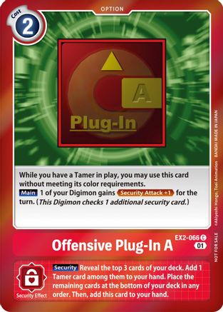 Offensive Plug-In A (Event Pack 4) (EX2-066) - Digital Hazard Foil - Premium Digimon Single from Bandai - Just $3.21! Shop now at Game Crave Tournament Store