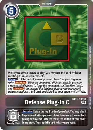 Defense Plug-In C (Event Pack 4) (BT10-105) - Xros Encounter Foil - Premium Digimon Single from Bandai - Just $1.15! Shop now at Game Crave Tournament Store