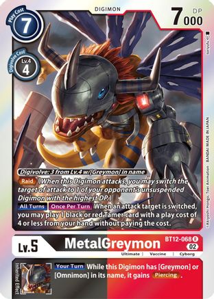 MetalGreymon (BT12-068) - Across Time Foil - Premium Digimon Single from Bandai - Just $1.22! Shop now at Game Crave Tournament Store