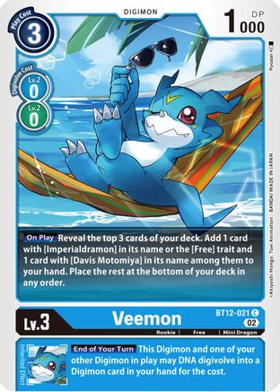 Veemon (BT12-021) - Across Time - Premium Digimon Single from Bandai - Just $0.11! Shop now at Game Crave Tournament Store