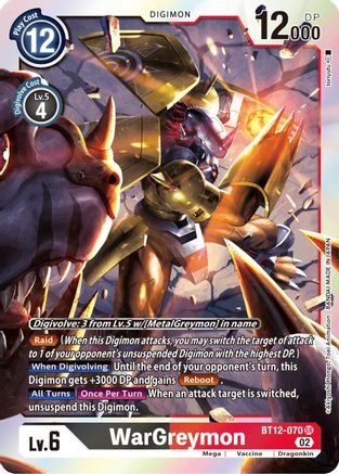 WarGreymon (BT12-070) - Across Time Foil - Premium Digimon Single from Bandai - Just $2! Shop now at Game Crave Tournament Store