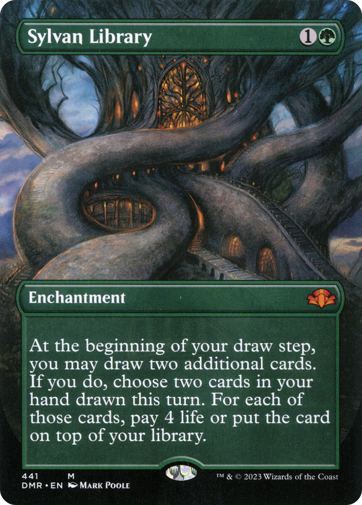 Sylvan Library (DMR-441) - Dominaria Remastered (Borderless) Foil - Premium MTG Single from Wizards of the Coast - Just $16.31! Shop now at Game Crave Tournament Store