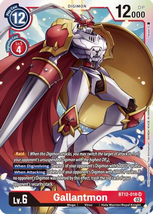 Gallantmon (BT12-018) - Across Time Foil - Premium Digimon Single from Bandai - Just $0.89! Shop now at Game Crave Tournament Store