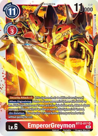 EmperorGreymon (BT12-017) - Across Time Foil - Premium Digimon Single from Bandai - Just $1.53! Shop now at Game Crave Tournament Store
