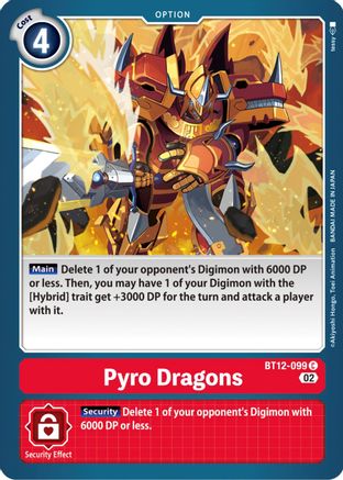 Pyro Dragons (BT12-099) - Across Time - Premium Digimon Single from Bandai - Just $0.25! Shop now at Game Crave Tournament Store