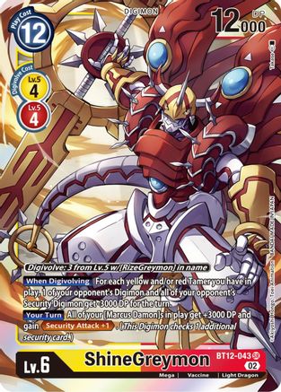ShineGreymon (BT12-043) - Across Time Foil - Premium Digimon Single from Bandai - Just $9.18! Shop now at Game Crave Tournament Store