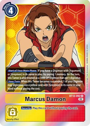 Marcus Damon (BT12-092) - Across Time Foil - Premium Digimon Single from Bandai - Just $2.05! Shop now at Game Crave Tournament Store