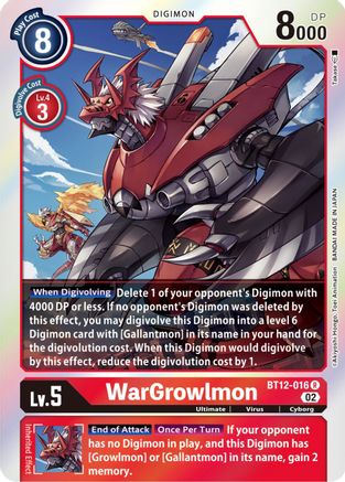 WarGrowlmon (BT12-016) - Across Time Foil - Premium Digimon Single from Bandai - Just $1.88! Shop now at Game Crave Tournament Store