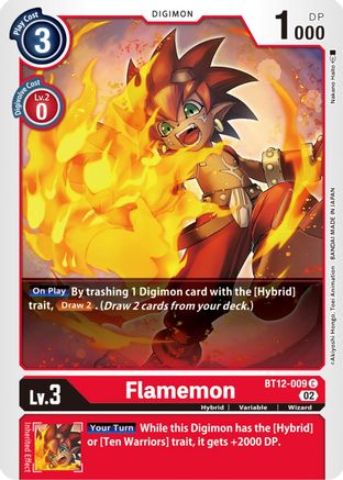 Flamemon (BT12-009) - Across Time - Premium Digimon Single from Bandai - Just $0.25! Shop now at Game Crave Tournament Store
