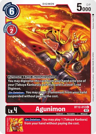 Agunimon (BT12-012) - Across Time - Premium Digimon Single from Bandai - Just $0.25! Shop now at Game Crave Tournament Store