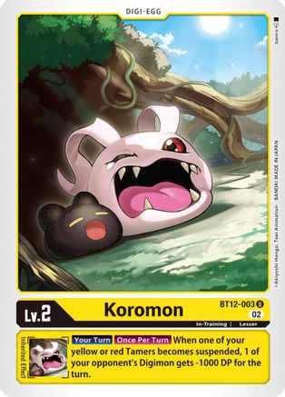 Koromon (BT12-003) - Across Time - Premium Digimon Single from Bandai - Just $0.26! Shop now at Game Crave Tournament Store