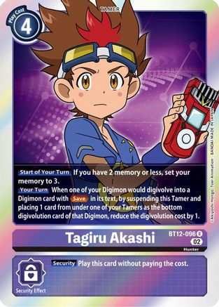 Tagiru Akashi (BT12-096) - Across Time Foil - Premium Digimon Single from Bandai - Just $0.37! Shop now at Game Crave Tournament Store