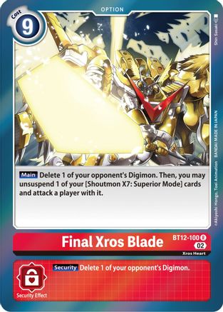 Final Xros Blade (BT12-100) - Across Time Foil - Premium Digimon Single from Bandai - Just $0.25! Shop now at Game Crave Tournament Store