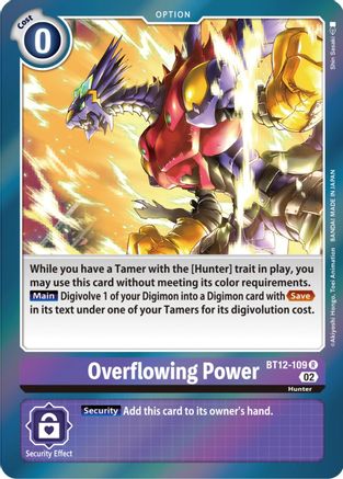 Overflowing Power (BT12-109) - Across Time Foil - Premium Digimon Single from Bandai - Just $0.25! Shop now at Game Crave Tournament Store