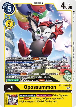 Opossummon (BT12-037) - Across Time - Premium Digimon Single from Bandai - Just $0.25! Shop now at Game Crave Tournament Store