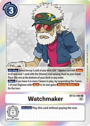 Watchmaker (BT12-098) - Across Time Foil - Premium Digimon Single from Bandai - Just $0.40! Shop now at Game Crave Tournament Store