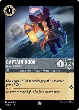 Captain Hook - Forceful Duelist (174/204) - The First Chapter - Premium Lorcana Single from Disney - Just $0.08! Shop now at Game Crave Tournament Store