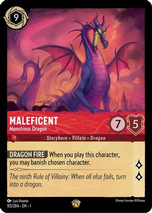 Maleficent - Monstrous Dragon (113/204) - The First Chapter - Premium Lorcana Single from Disney - Just $5.98! Shop now at Game Crave Tournament Store