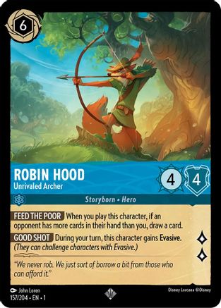 Robin Hood - Unrivaled Archer (157/204) - The First Chapter Cold Foil - Premium Lorcana Single from Disney - Just $1.61! Shop now at Game Crave Tournament Store