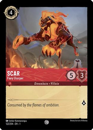 Scar - Fiery Usurper (122/204) - The First Chapter - Premium Lorcana Single from Disney - Just $0.08! Shop now at Game Crave Tournament Store