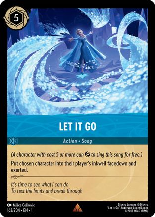 Let It Go (163/204) - The First Chapter - Premium Lorcana Single from Disney - Just $0.86! Shop now at Game Crave Tournament Store