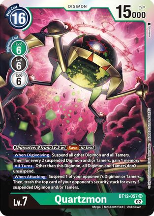 Quartzmon (BT12-057) - Across Time Foil - Premium Digimon Single from Bandai - Just $5.17! Shop now at Game Crave Tournament Store