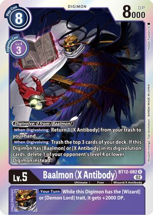 Baalmon (X Antibody) (BT12-082) - Across Time Foil - Premium Digimon Single from Bandai - Just $0.87! Shop now at Game Crave Tournament Store