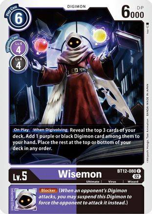 Wisemon (BT12-080) - Across Time - Premium Digimon Single from Bandai - Just $0.25! Shop now at Game Crave Tournament Store